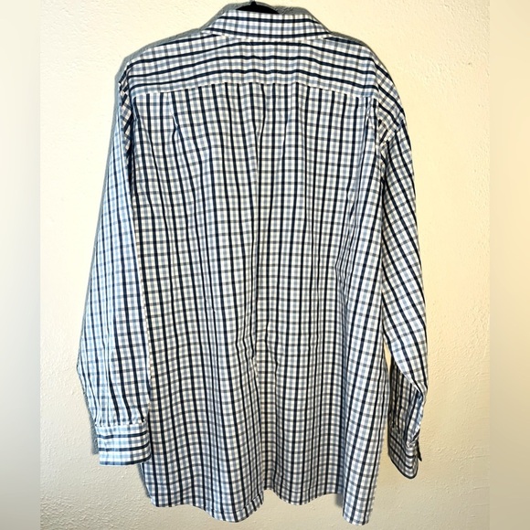 Tommy Hilfiger Mens Blue Checker Size 19 36/37  Button Up Preppy Shirt - Picture 2 of 7
